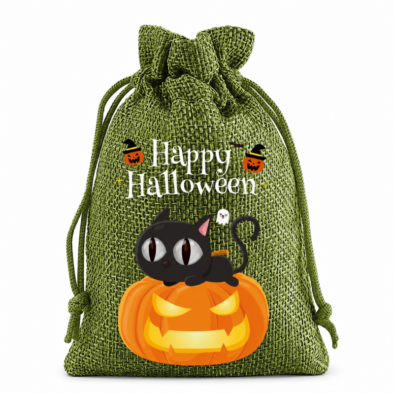 5 Green Series Halloween Candy Gift Packaging Drawstring Bags