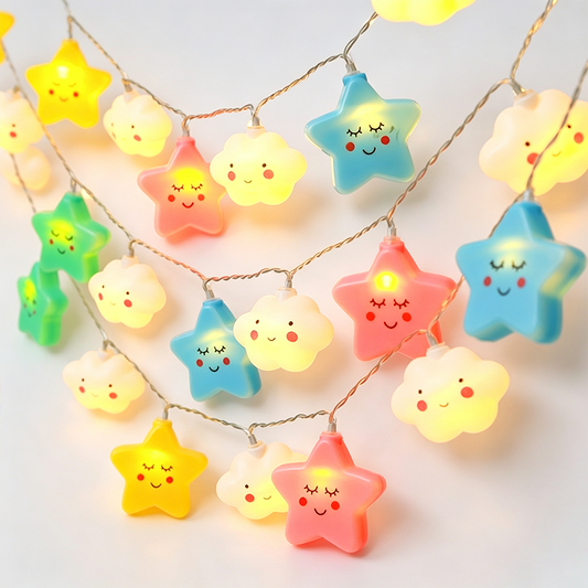 Color Star Cloud Battery Operated String Lights