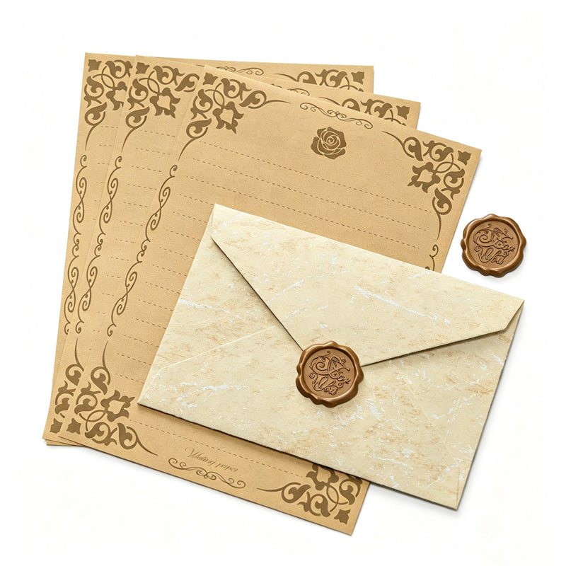 Vintage Paper Envelope Wax Seal Set