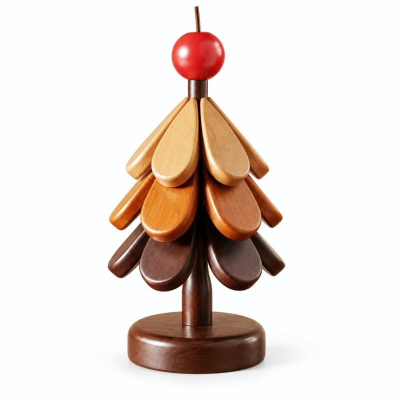 Extra Thick Christmas Tree Shaped Wooden Hot Pad Set