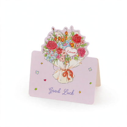10 Flower Bouquet Stand-Up Greeting Card