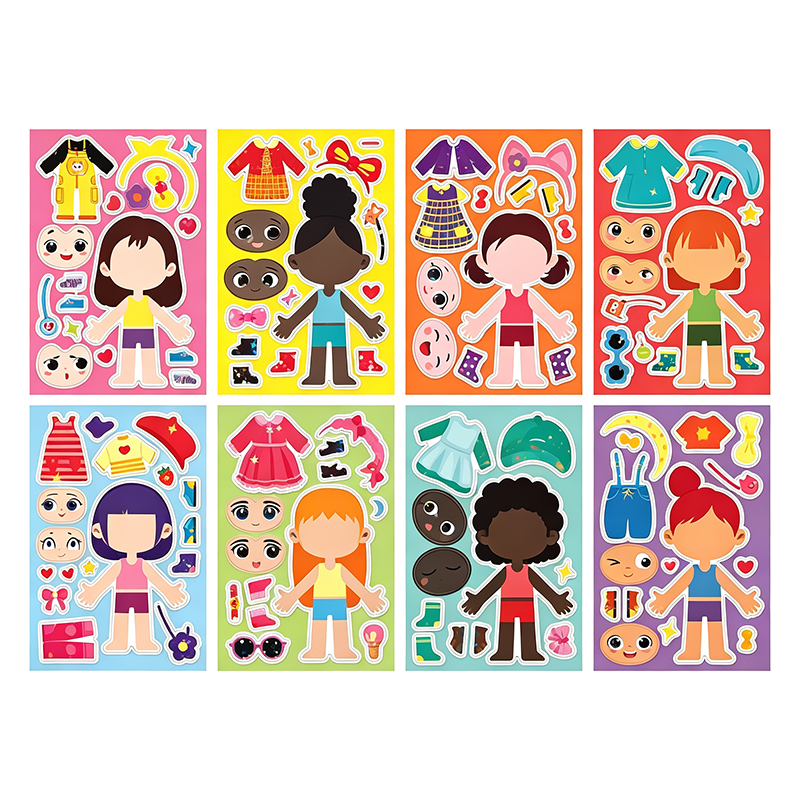 Holographic Half Body Girl Dress Up Stickers
