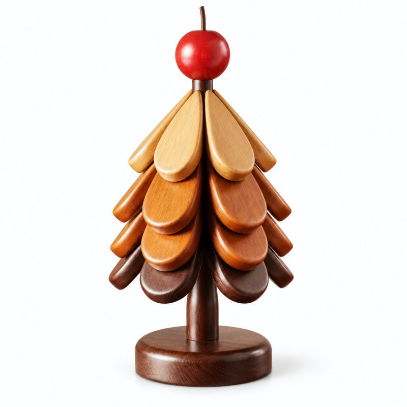 Extra Thick Christmas Tree Shaped Wooden Hot Pad Set