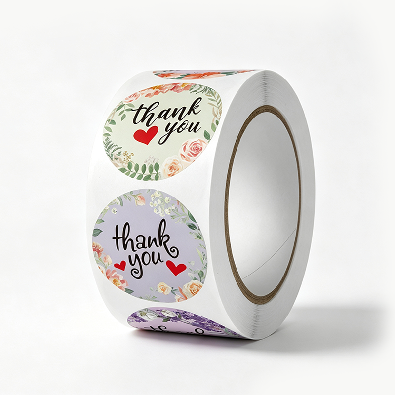 Positive Floral Seal Sticker Roll