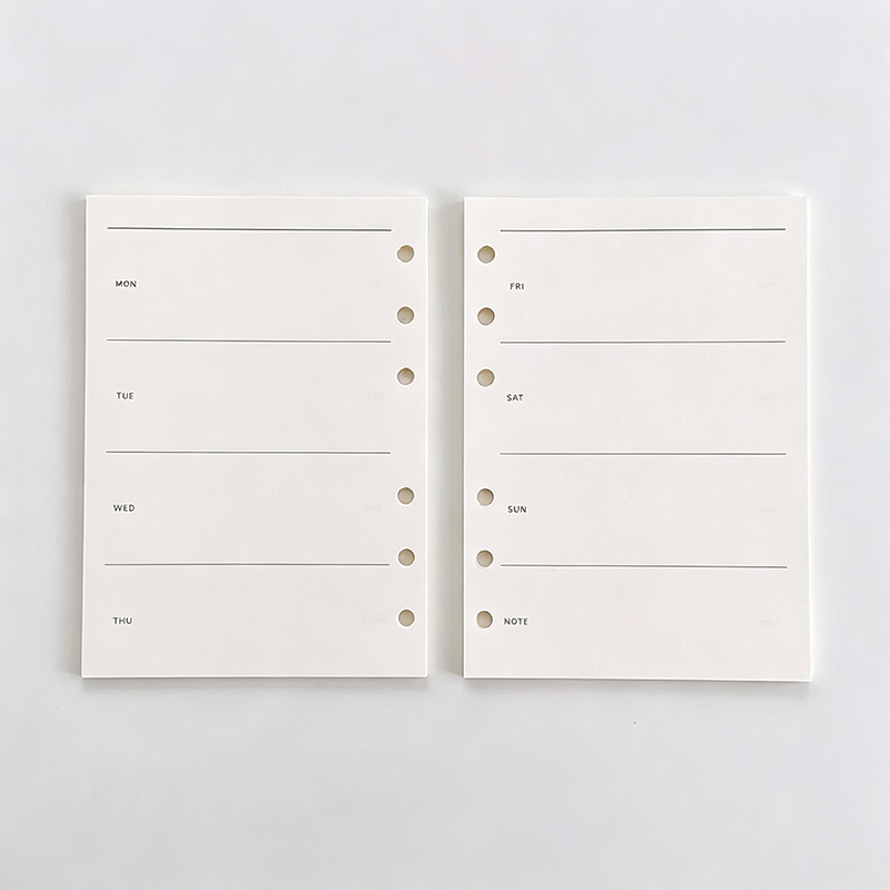 A6 Planner Binder Refill Paper