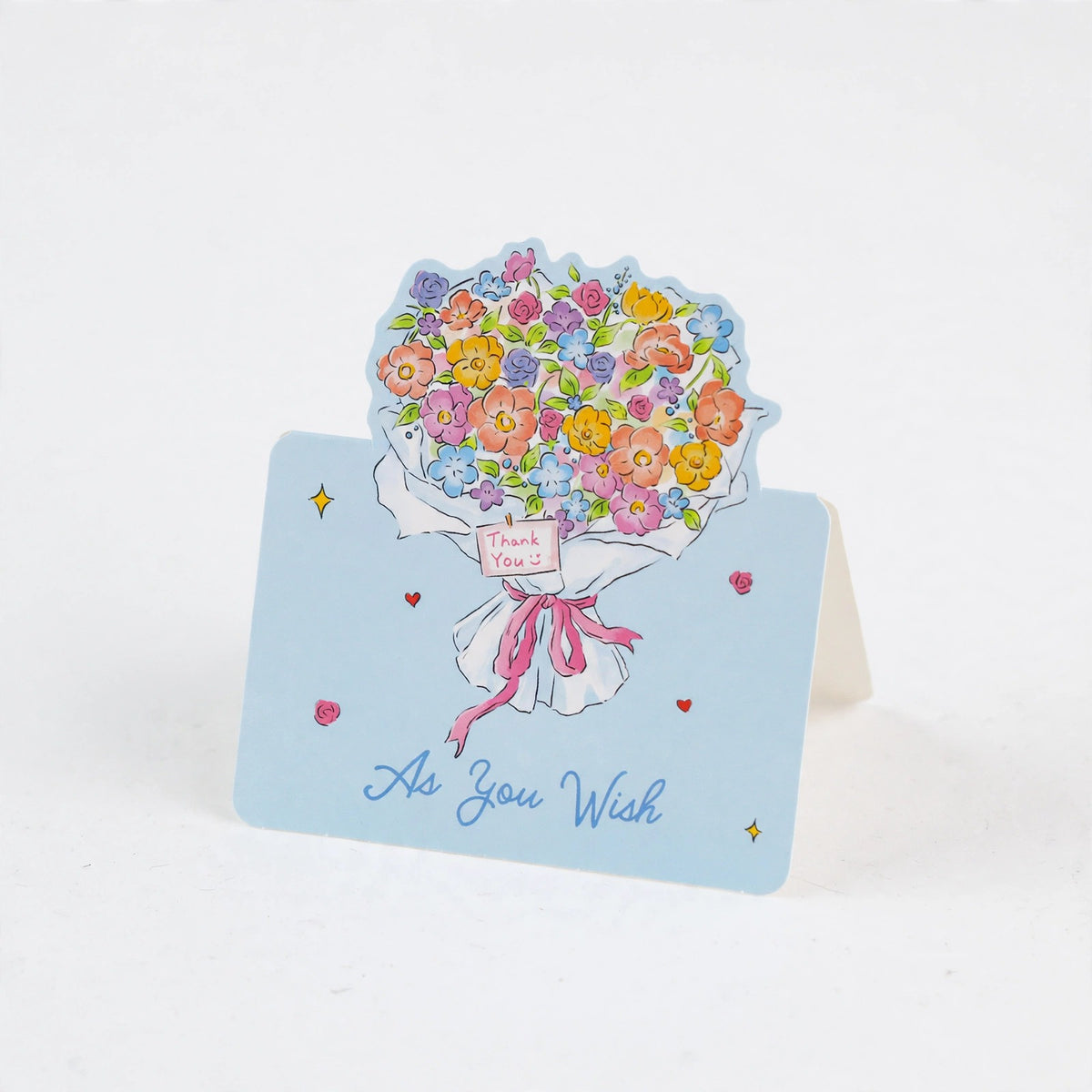 10 Flower Bouquet Stand-Up Greeting Card