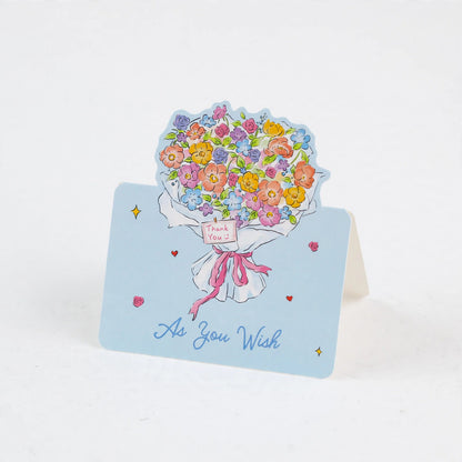 10 Flower Bouquet Stand-Up Greeting Card
