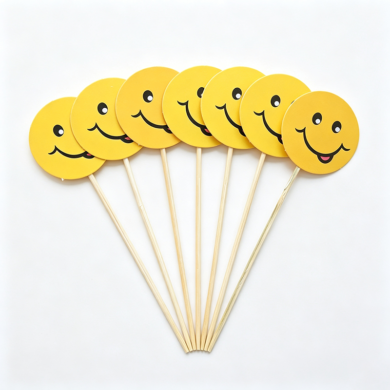 Bear, Smiley Face and Happy Birthday Flag Cake Toppers