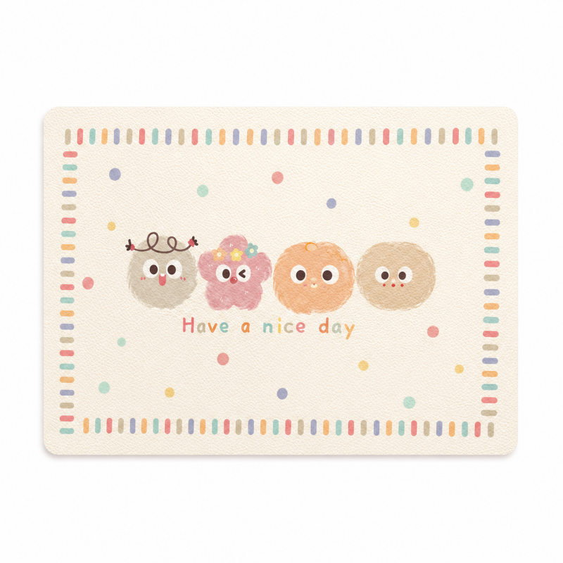 Cream Gingham Waterproof Placemat