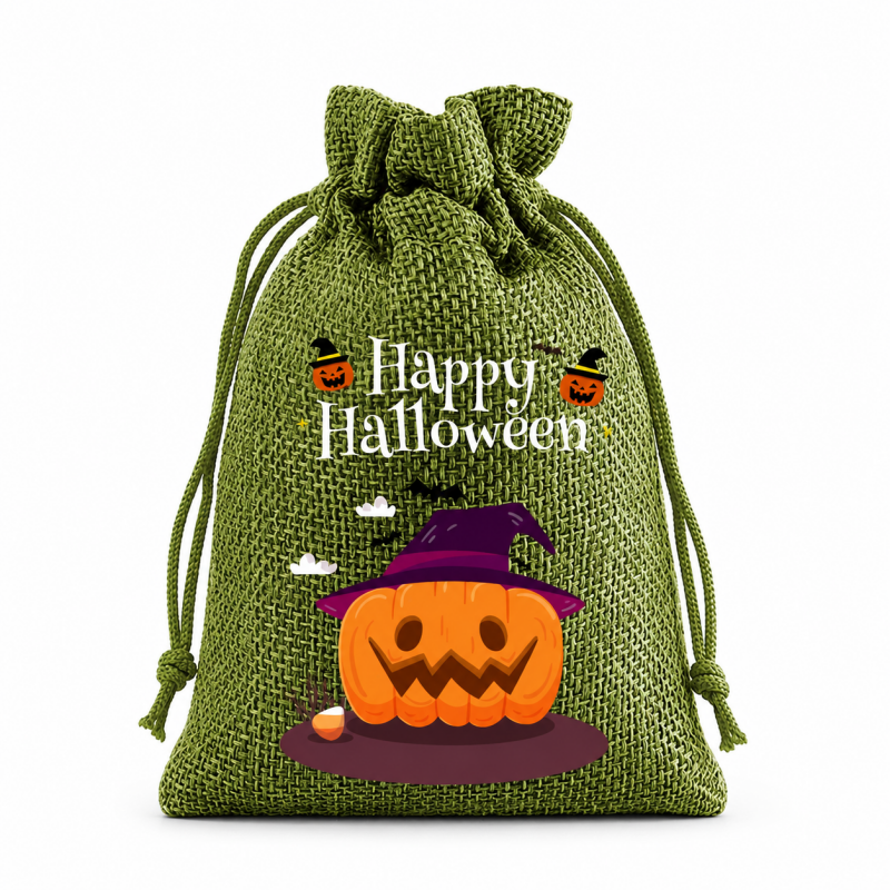 5 Green Series Halloween Candy Gift Packaging Drawstring Bags