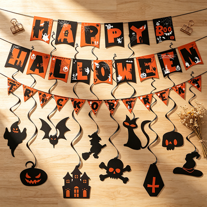 Spooky Night Halloween Honeycomb Hanging Decorations