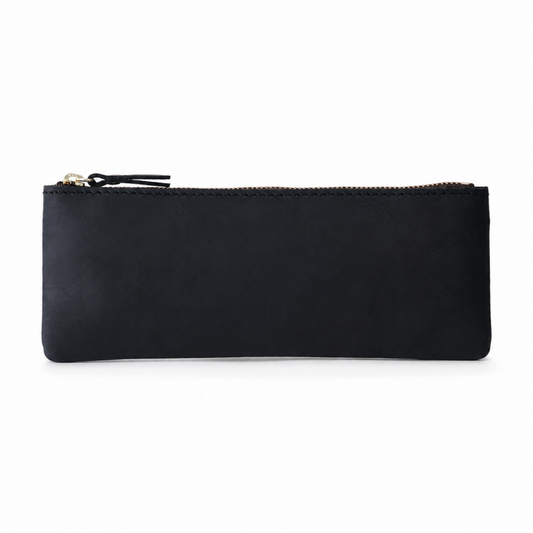 Flat Vintage Leather Pencil Pouch