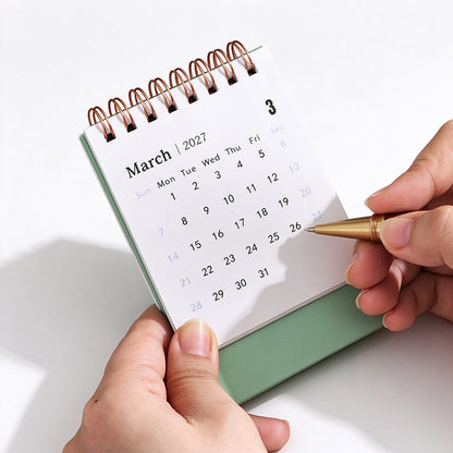 2027 Gold-Foil Mini Desk Calendar