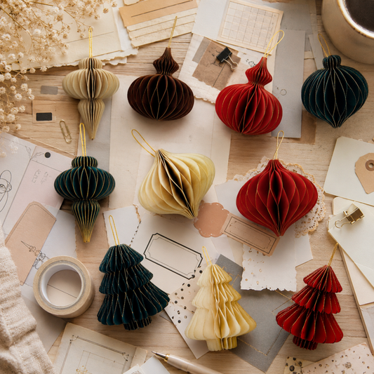 10 Honeycomb Christmas Ornament Collection