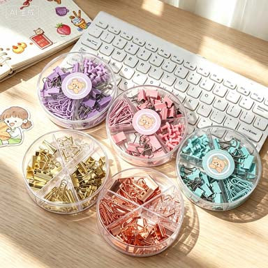 Macaron Desk Fastener Stationery Set