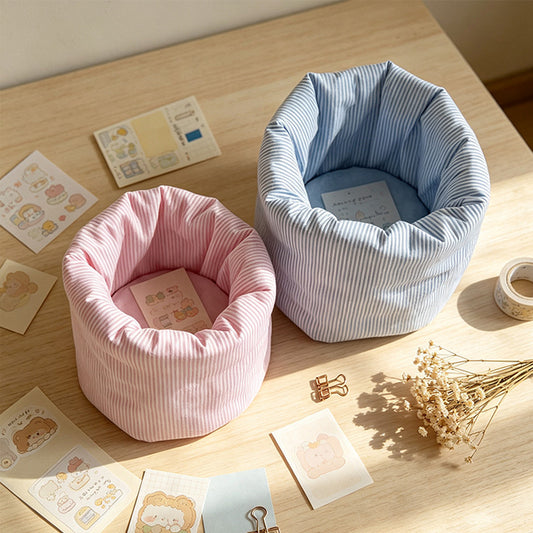 Drawstring Fabric Desk Organize Basket