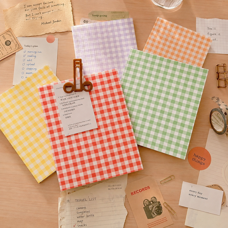 10 Plaid Kraft Paper Gift Paper Bag