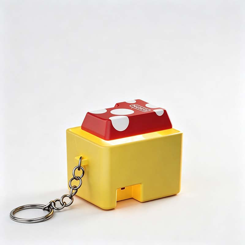 Coin Block Button Fidget Keychain