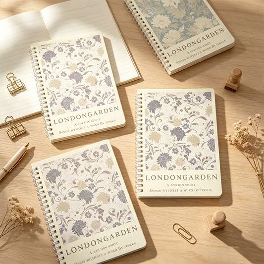 London Garden Floral Spiral Notebook