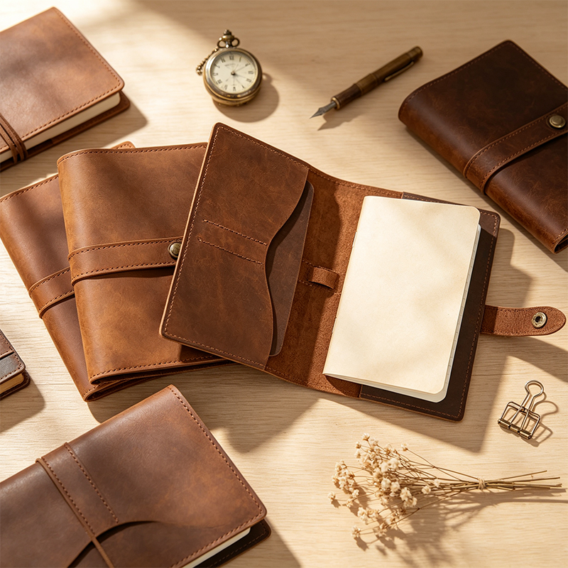 Crazy Horse Cowhide Leather Binder Journal