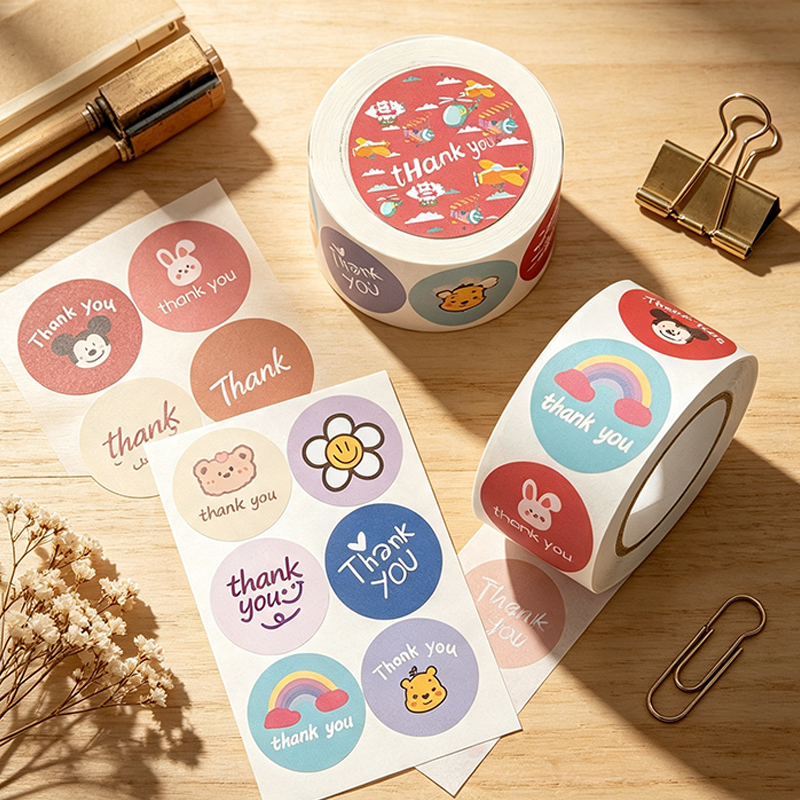 Positive Floral Seal Sticker Roll