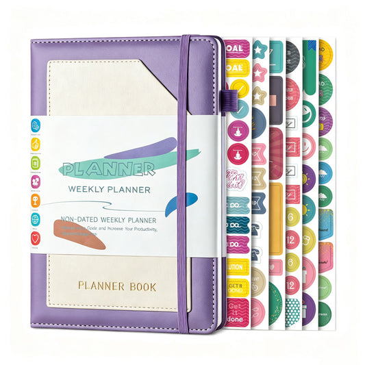 A5 Minimal PU Planner With Stickers