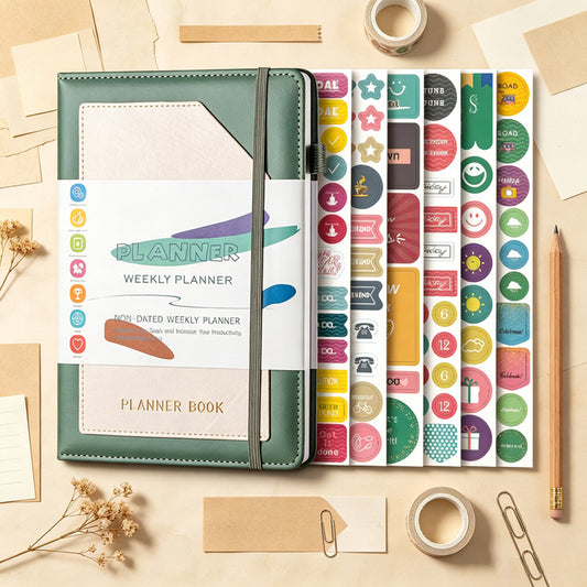 A5 Minimal PU Planner With Stickers