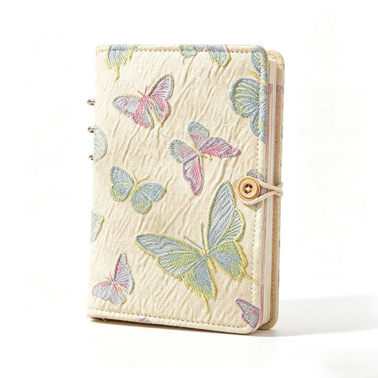 Vintage Butterfly Fabric Binder Notebook