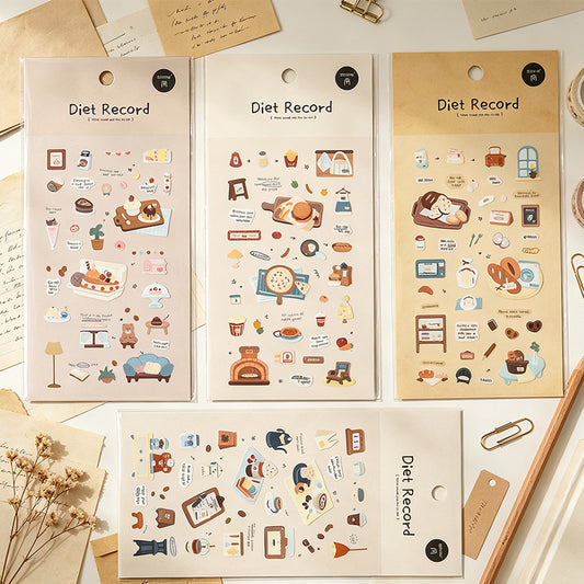 24PCS Foodie Time Calendar Stickers Set