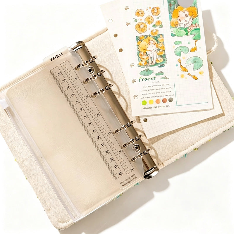 Tweed Fabric Refillable Binder Notebook