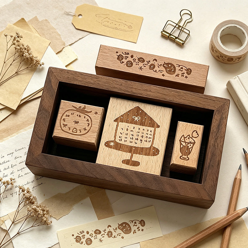 Beech Wood Tomato Clock Decorative Stamp