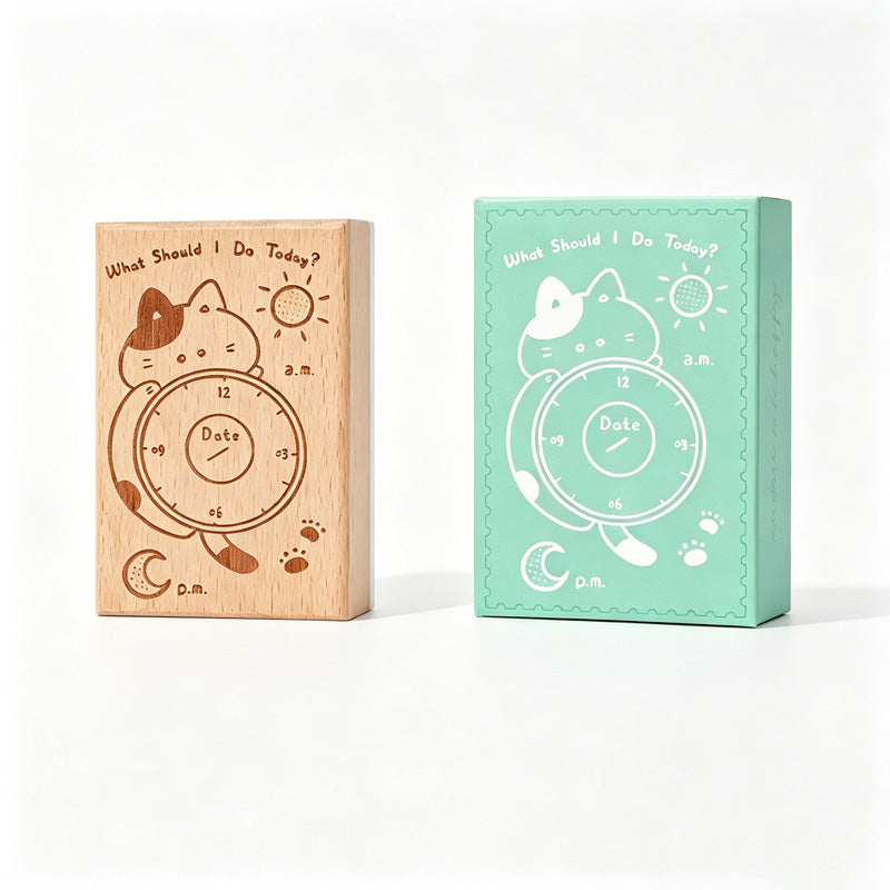 Cat Planner Wooden Stamp Set