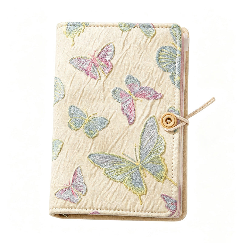 Vintage Butterfly Fabric Binder Notebook