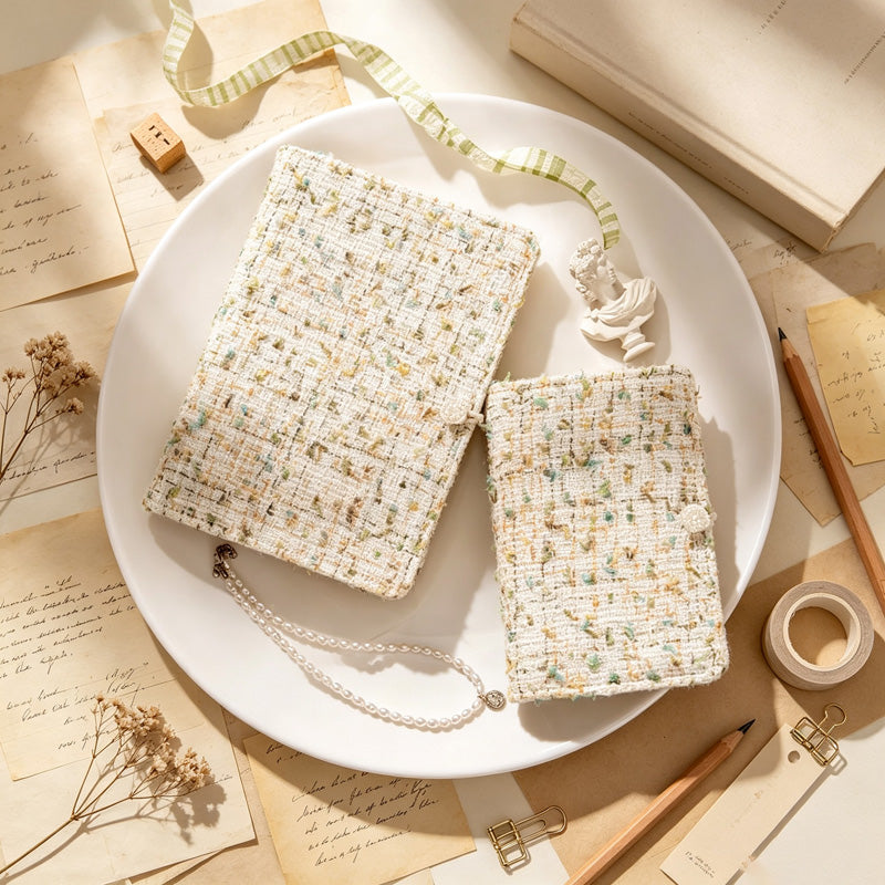 Tweed Fabric Refillable Binder Notebook