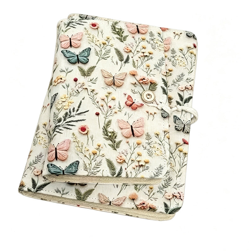 Floral Butterfly Fabric Binder Notebook