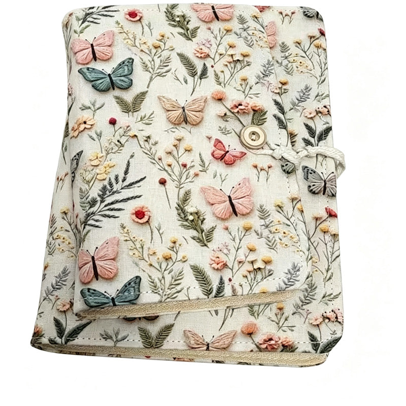 Floral Butterfly Fabric Binder Notebook