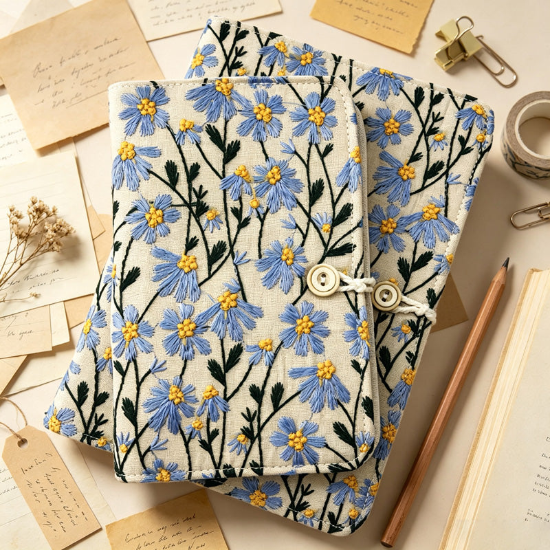 Daisy Floral Fabric Binder Notebook