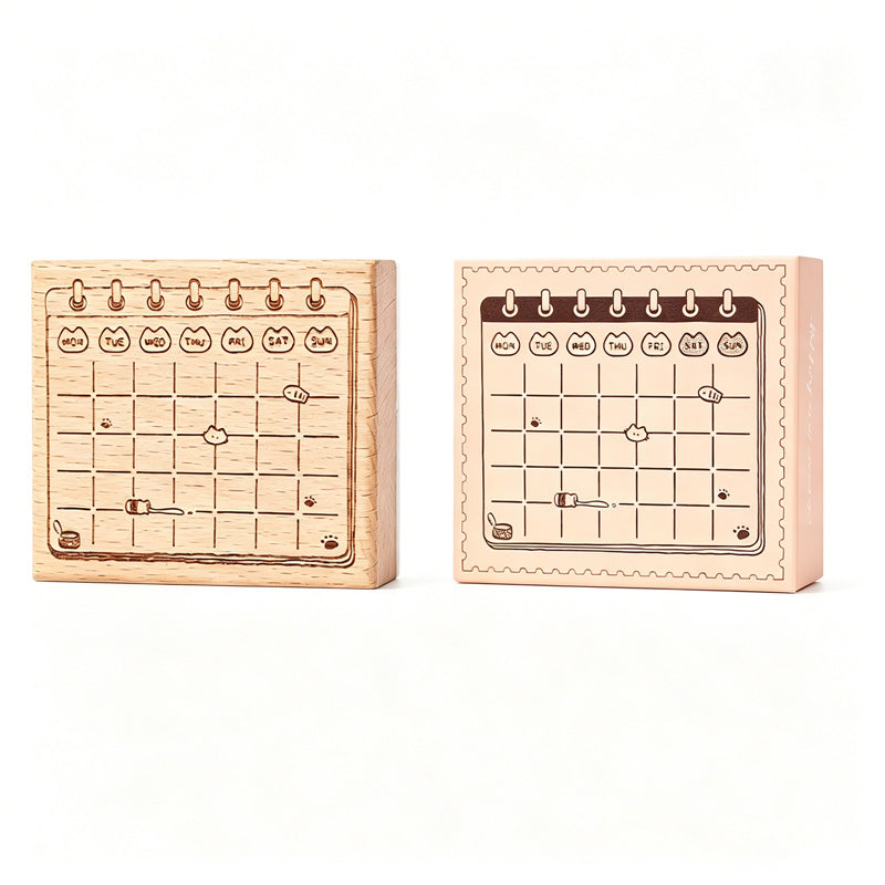 Cat Planner Wooden Stamp Set
