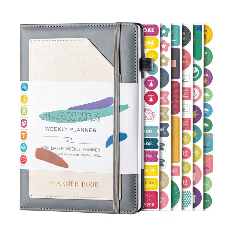 A5 Minimal PU Planner With Stickers