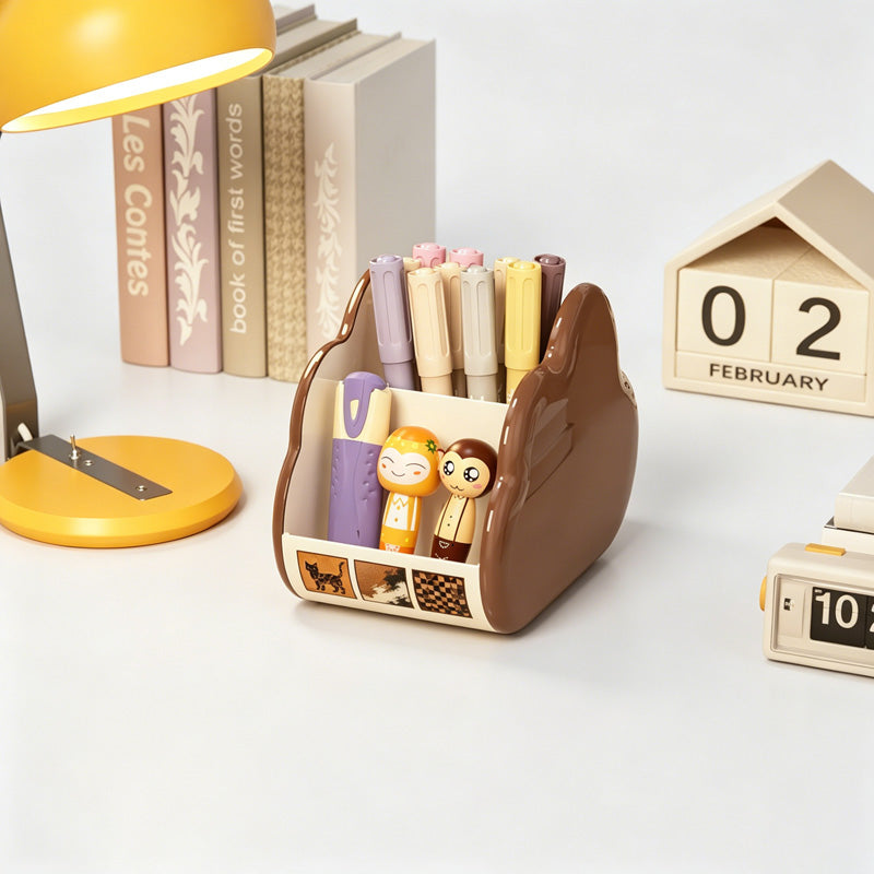 Multi-Grid Curved Side Desktop Storage Box