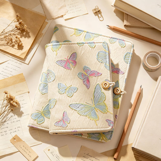 Vintage Butterfly Fabric Binder Notebook
