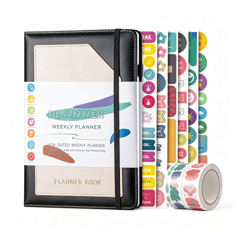 A5 Minimal PU Planner With Stickers