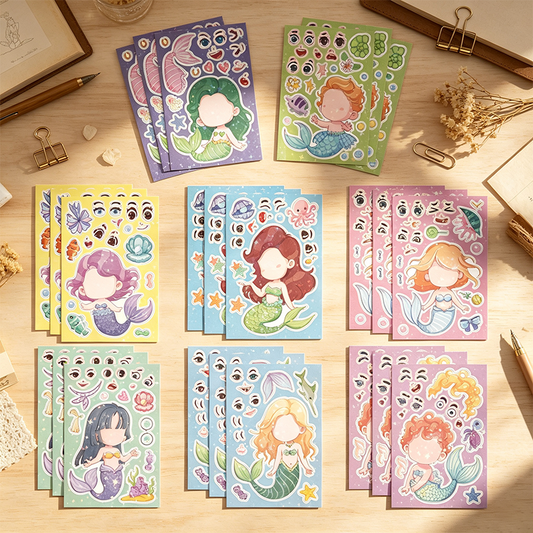 Holographic Mermaid Make A Face Stickers