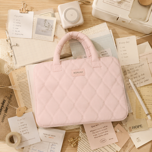 14-15Inch Quilted Nylon Handheld Laptop Bag