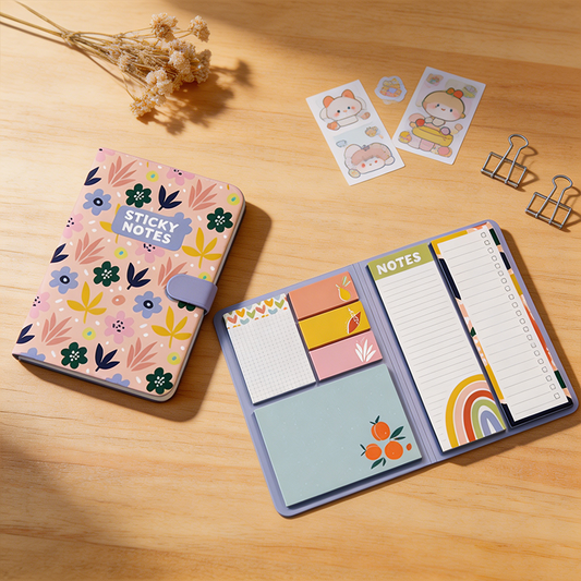All In One Floral Memo Pad Set