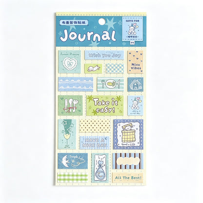 Playful Patchwork Fabric Decorative Sticker Sheet