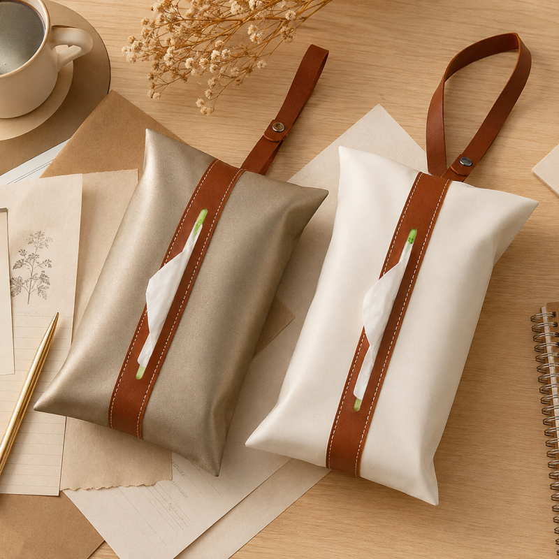 Car Hanging Leather Tissue Holder