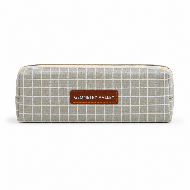 Dot Grid Fabric Pencil Case
