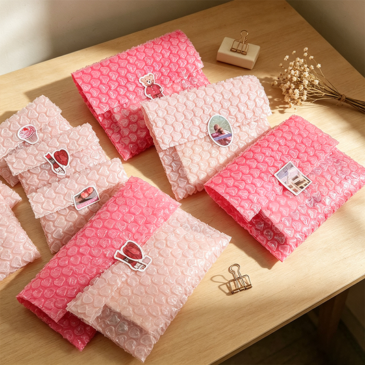 Pink Bubble Cushion Packaging Pouches