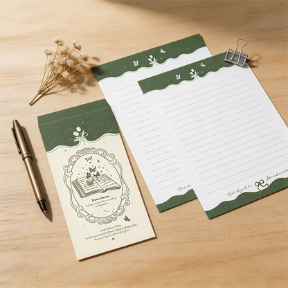 Green Butterfly Letter & Envelope Set